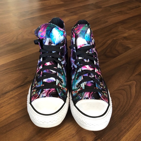 floral converse low tops